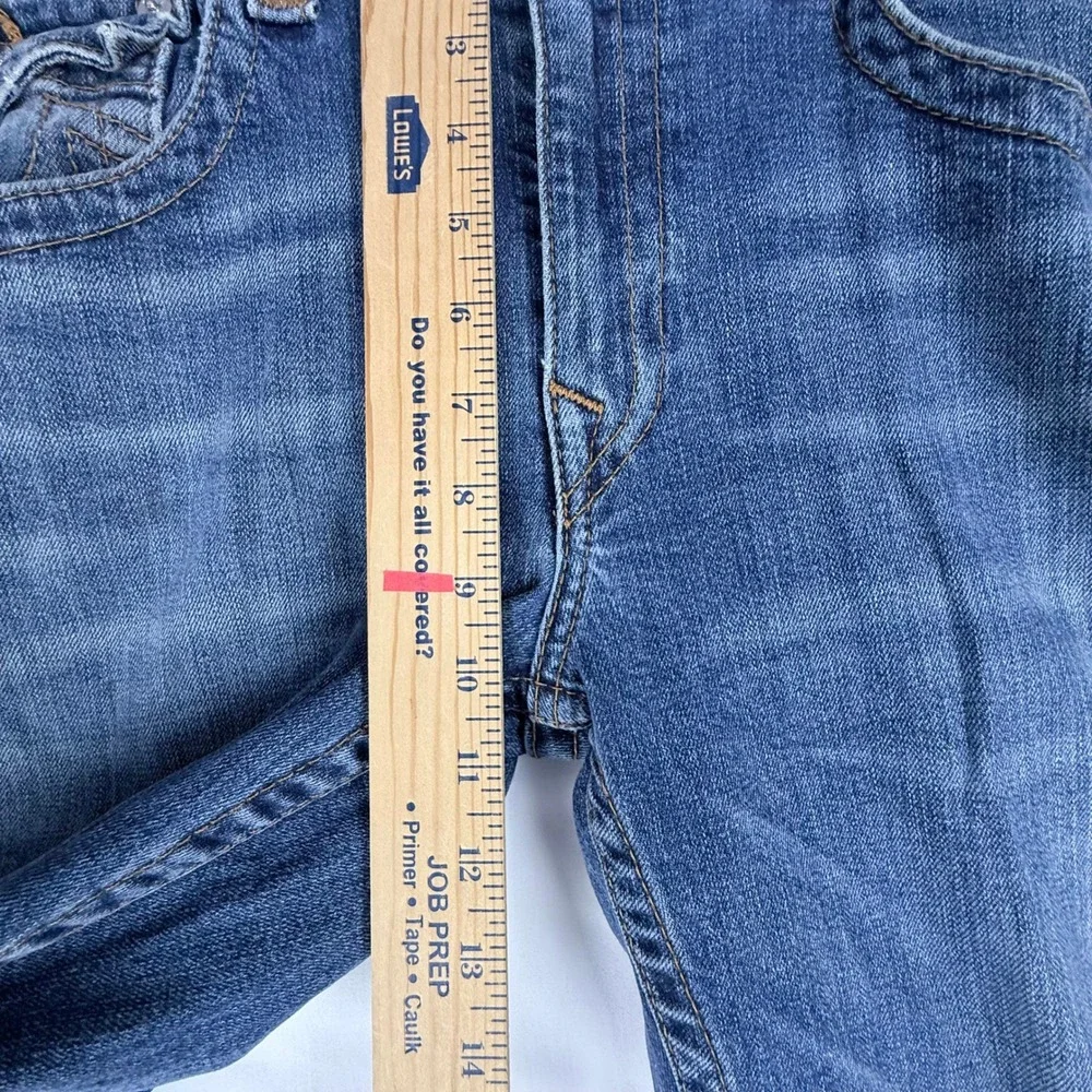True Religion Straight Flap Jeans Mens 36 Blue Denim Y2K Streetwear Horseshoe
